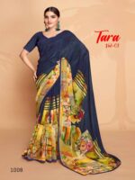 Midnight Blue Weightless Fancy Printed saree