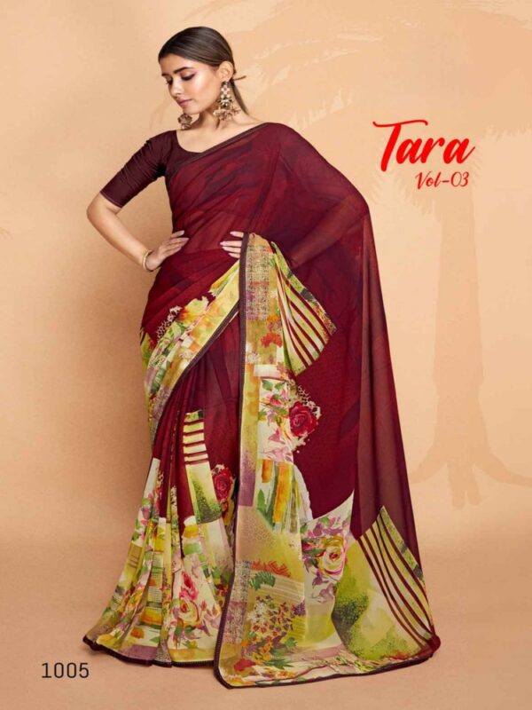 Ruby Red Weightless Fancy Printed saree