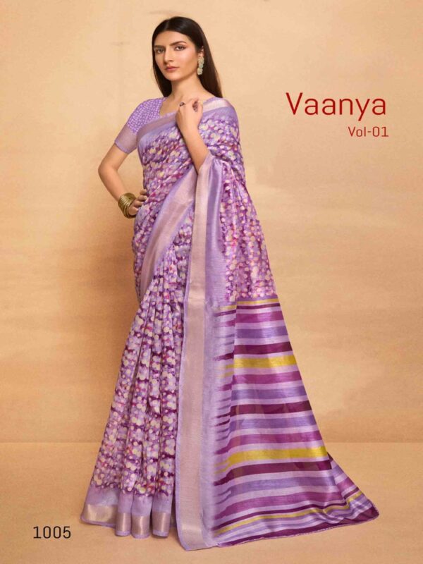 Lilac Crystal Dobby Printed saree
