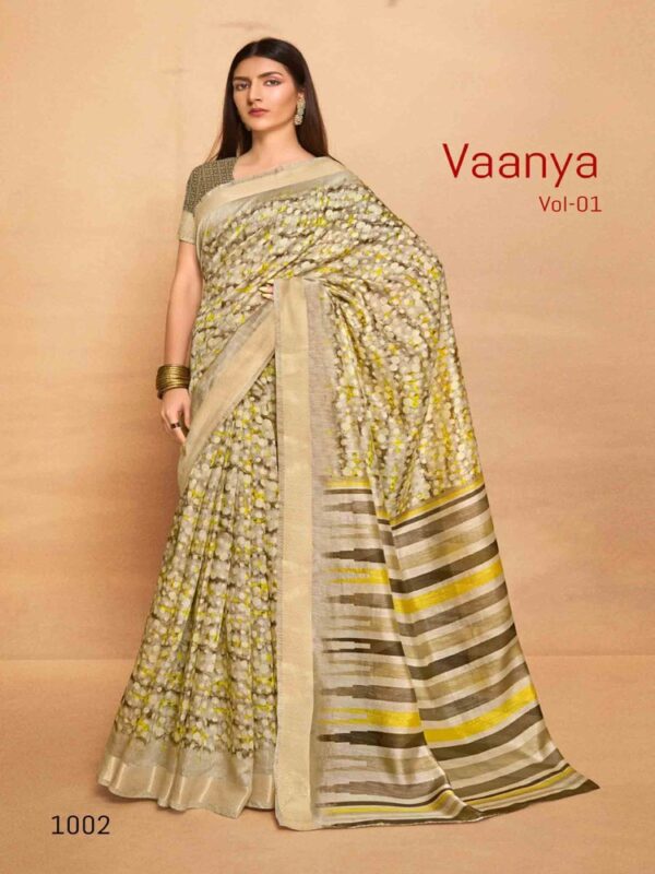 Peach Crystal Dobby Printed saree