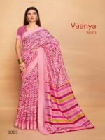 Soft Pink Crystal Dobby Printed saree