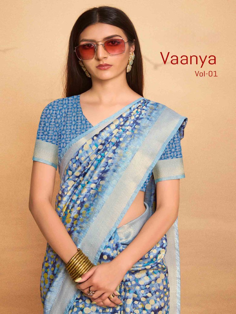 Vaanya 01 Thumbnail Crystal Dobby Printed saree Thumbnail Crystal Dobby Printed saree