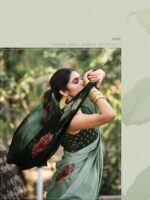 Cadet Blue Soft Silk Fancy Printed saree