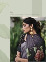 Gunmetal Gray Soft Silk Fancy Printed saree
