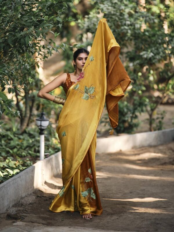Pastel Yellow Soft Silk Fancy Printed saree