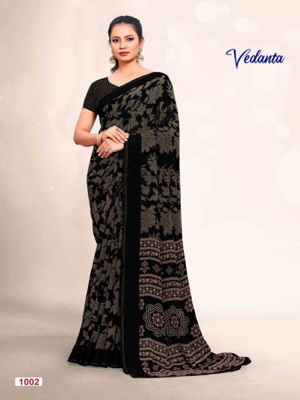 Black Georgette Printed saree