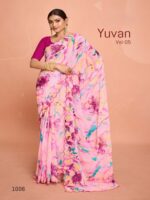 Light Pink Georgette Fancy Printed saree