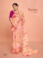 Pastel Pink Georgette Fancy Printed saree